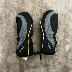 Head | Mittens | S | black w neon green trim